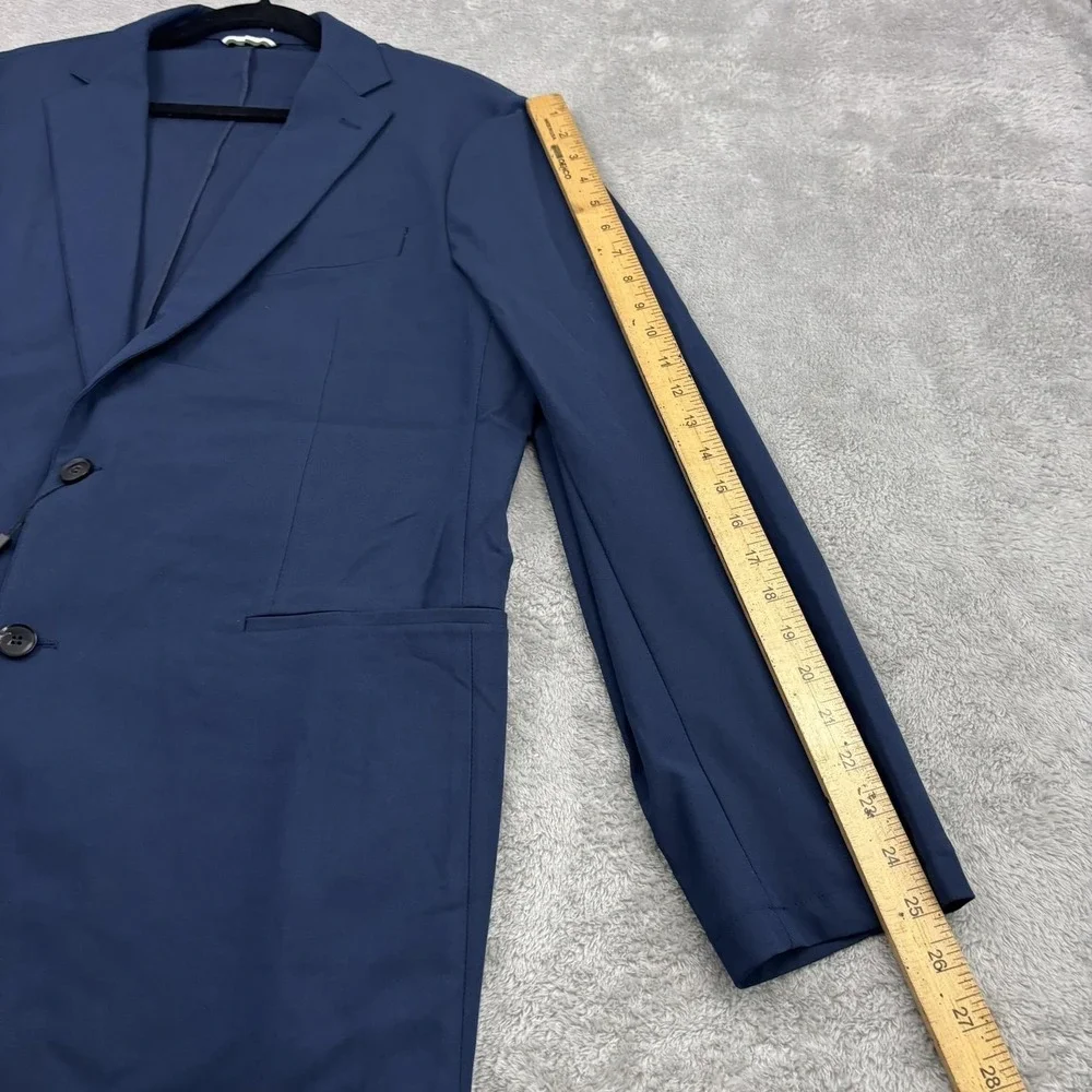 NWT Sene‎ Blazer Jacket Mens 46 Blue FlexTech Single Breasted Business Formal
